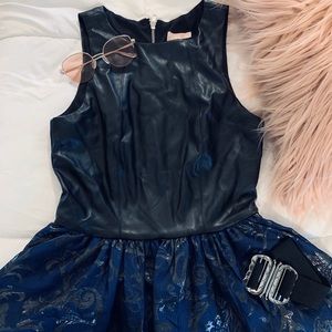 Faux Leather Cocktail Dress
